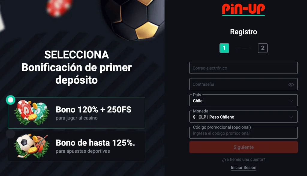 registro en Pin Up Casino